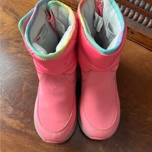 UGG Kids Pink Boots with Rainbow Accents